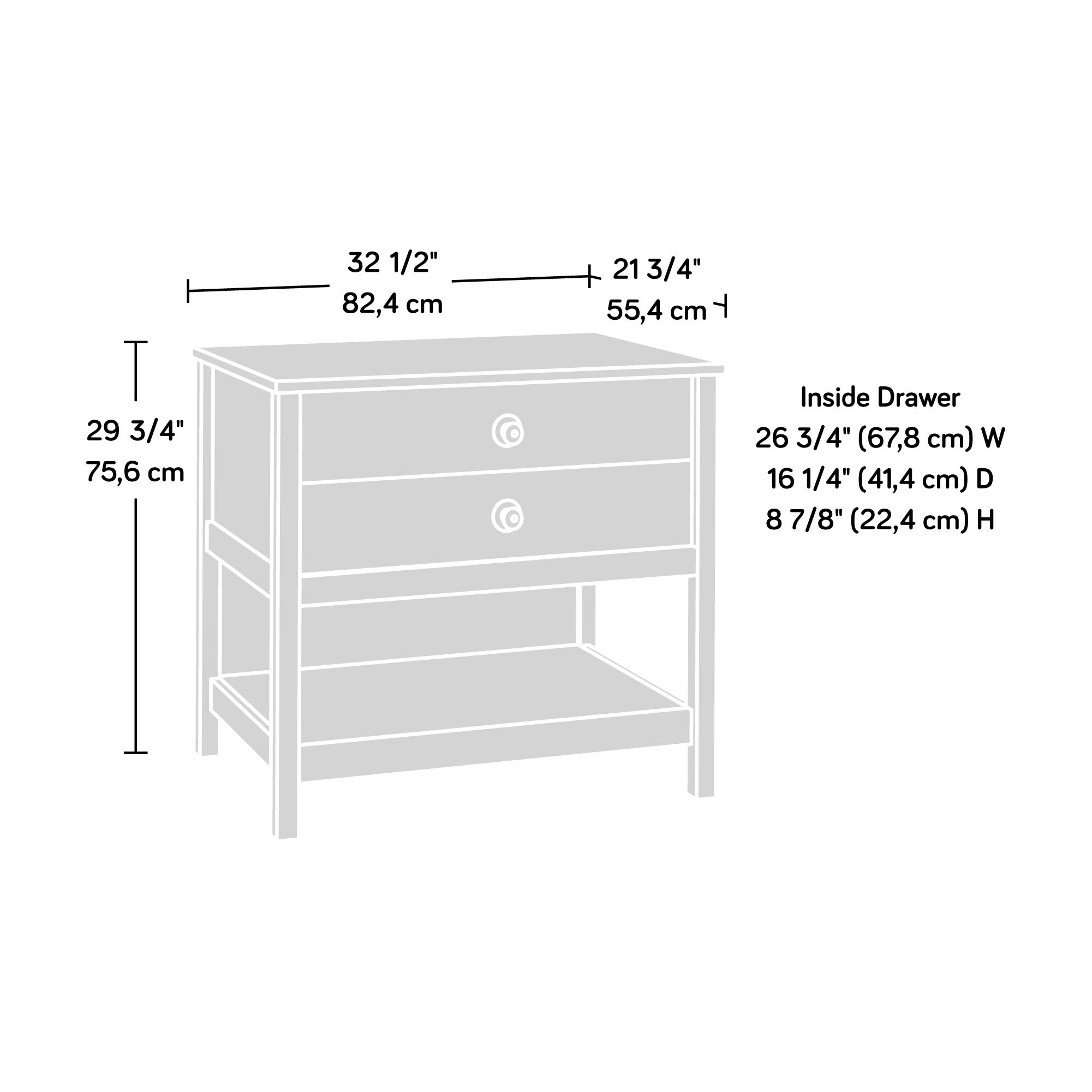 Lateral File with Rustic Style, Brown finish - Grand Goldman