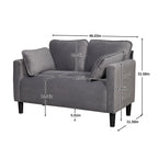 48' Soft Corduroy Loveseat Couch W/Soft Cushions,Side Storage Pocket,Sturdy Composite Board & Solid Wood Frame, High Rebound Sponge,Easy Assembly,Ideal for Living Room,Apartment,Dorm,Office. - Grand Goldman Shop