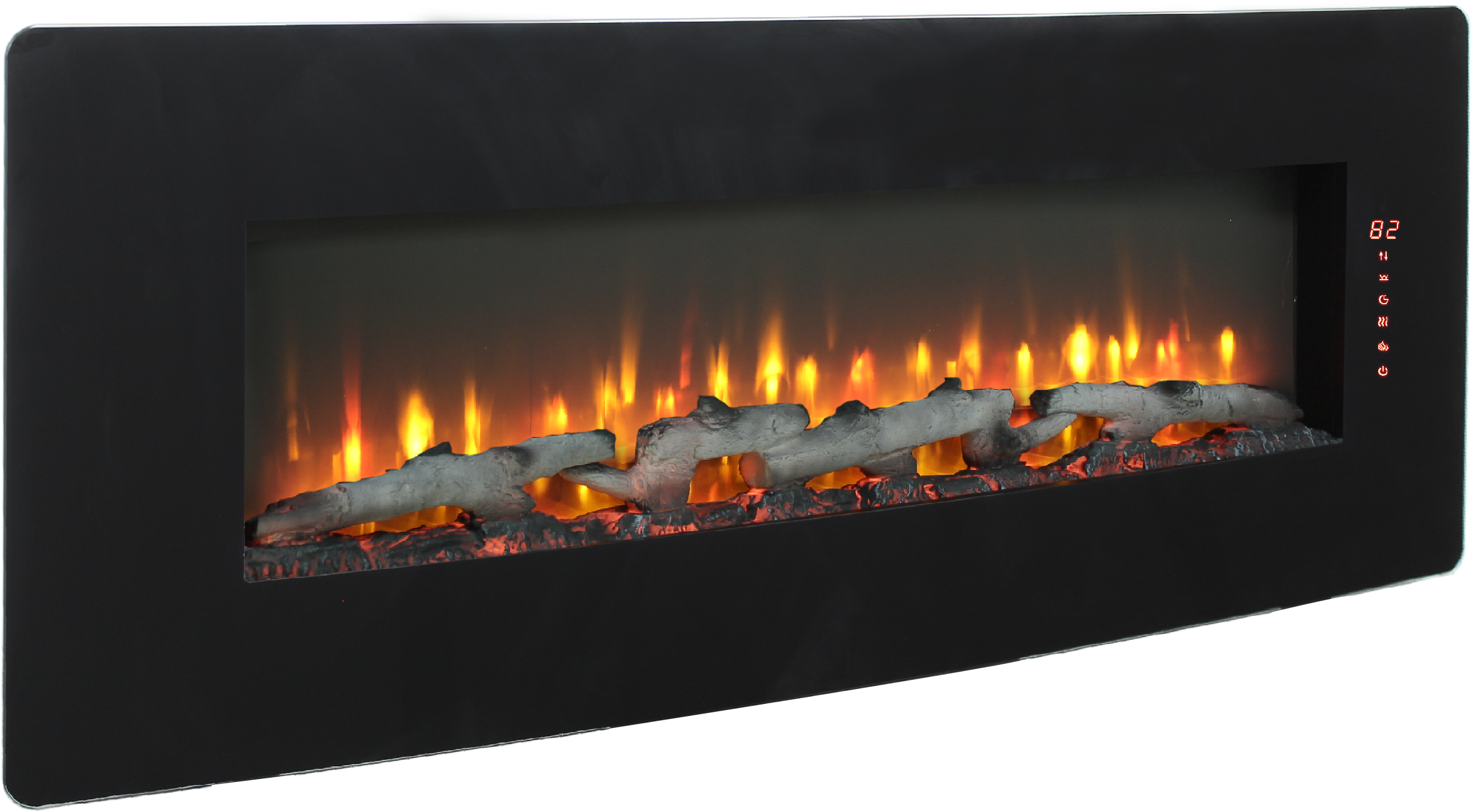 48 inch Curved Front Wall Mounted Electric Fireplace with remote and multi color flame & emberbed - Grand Goldman Shop