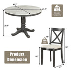 Orisfur. 5 Pieces Dining Table and Chairs Set for 4 Persons, Kitchen Room Solid Wood Table with 4 Chairs - Grand Goldman Shop