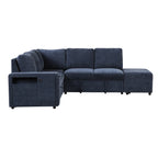 U_STYLE L-shaped Pull-Out Sofa Bed with Storage, USB Ports, and Cup Holders, Modular Design for Living Rooms, Offices & Apartments - Grand Goldman Shop