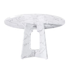 Modern Farmhouse 47.24' Round Dining Table for 4 with Marble White Finish MDF and Iron - Grand Goldman Shop
