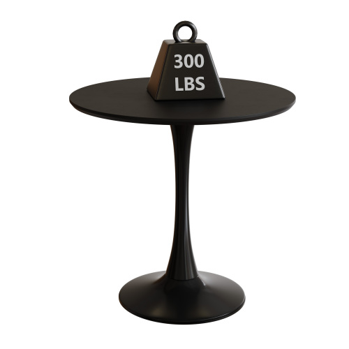 Black Round Table, Modern Dining Table, MDF Top and Steel Base Tulip Round Kitchen Table, Mid Century Coffee Table for Living Room 24 Inch, Kitchen Table, Oval Dining Table - Grand Goldman Shop