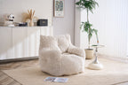 010-Soft Fluffy Corduroy Fabric Bean Bag Chair Filled With Memory Sponge,Beige - Grand Goldman Shop