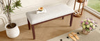 Upholstered Bench for Bedroom End of Bed,38-inch Entryway Bench for Living Room,Dining Bench with Padded Seat and Solid Wood Leg for Kitchen Bedroom,Indoor and Hallway (Bench, Beige+Cherry) - Grand Goldman Shop
