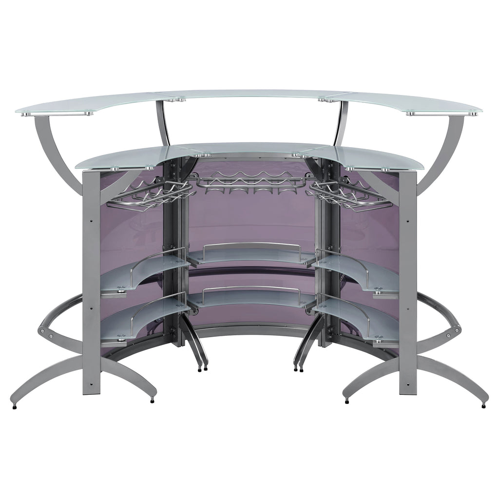 Elaina Silver 3-piece Home Bar - Grand Goldman Shop