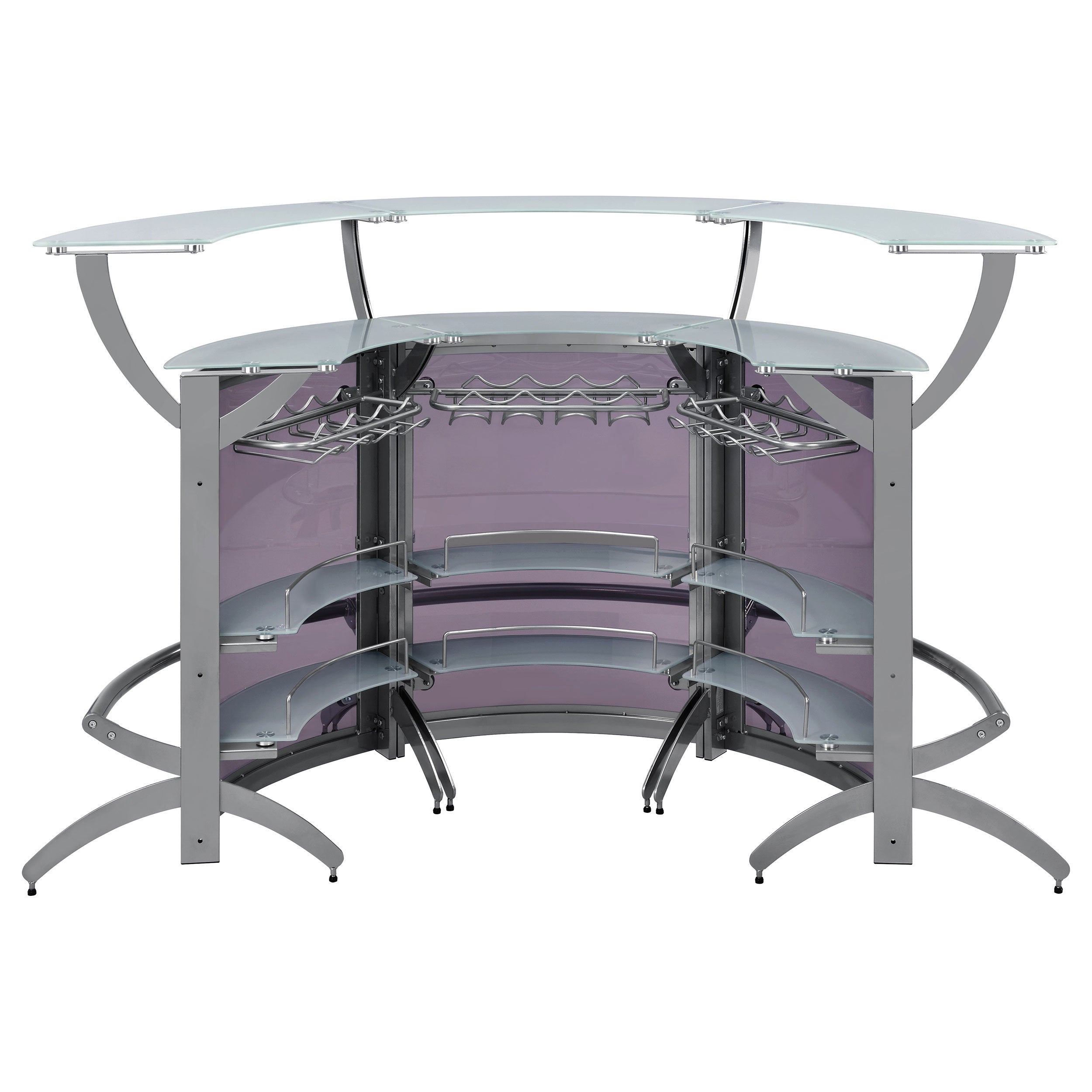 Elaina Silver 3-piece Home Bar - Grand Goldman Shop