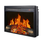 23 inch electric fireplace insert, ultra thin heater with log set & realistic flame, remote control with timer, overheating protection - Grand Goldman Shop