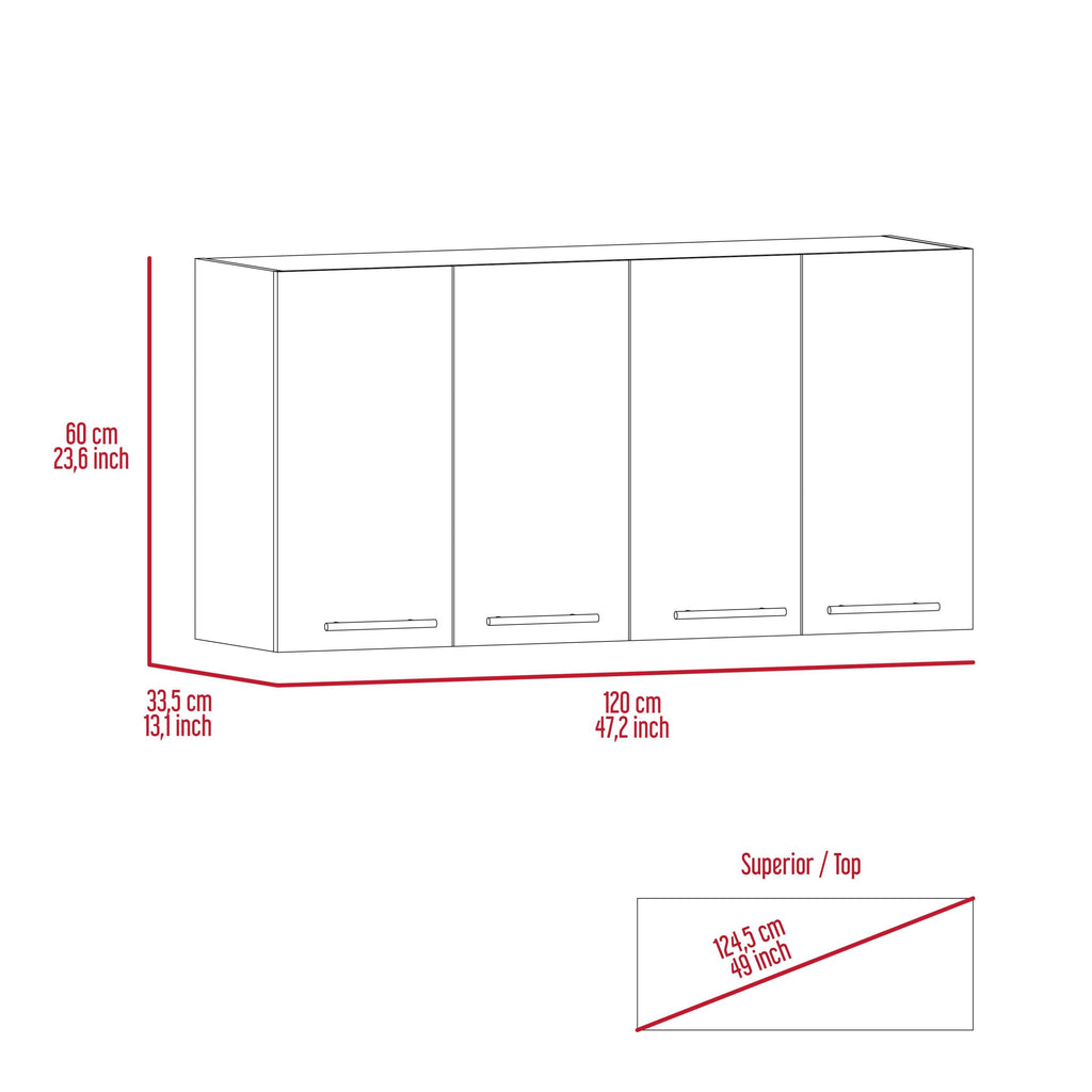 Sitka Wall Cabinet, Two Spacious Divisions, Four Doors - Grand Goldman Shop