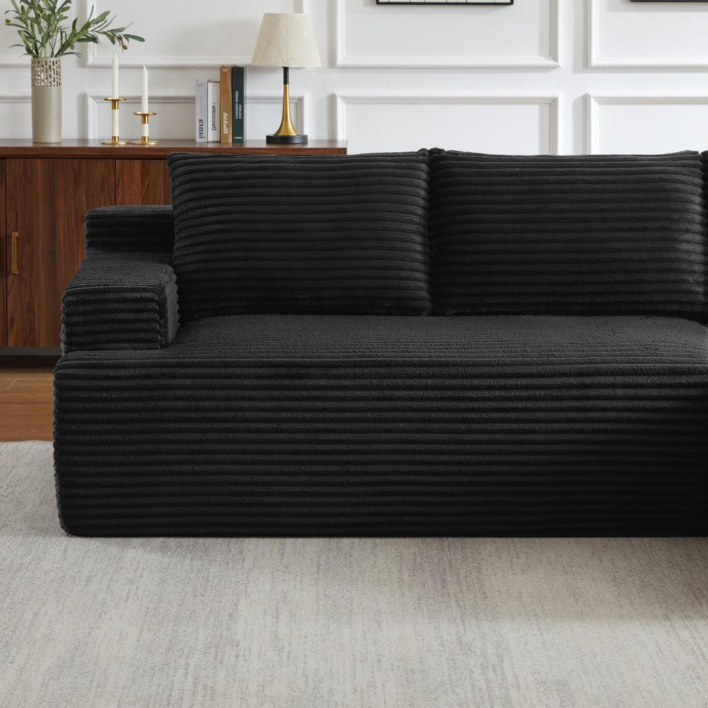 L-Shaped Cloud Sectional Sofa with Deep Seat,No Assembly Required,Modular Couches Sleeper for Living Room,Bedroom,Apartment,Black - Grand Goldman Shop