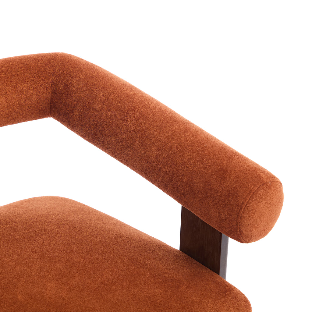 Round armrest loveseat(Dark orange+Brown) - Grand Goldman Shop