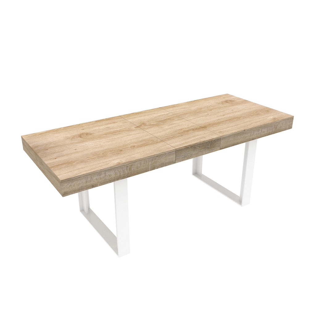 Extendable Dining Room Table for 6 8 10, Modern Farmhouse Wooden Kitchen Expanding Table, Long Large Expandable Dining Room Conference Table - Grand Goldman Shop