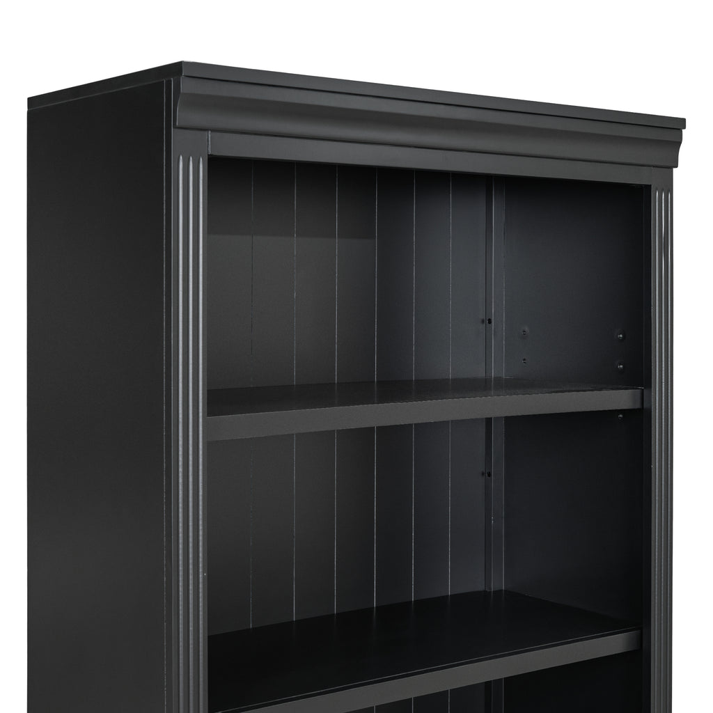 83' Tall Wood Bookcase Suite with light strip ,5-Tier Home Decor Bookcase Suite with Adjustable Shelves,Storage Organizer,Fre