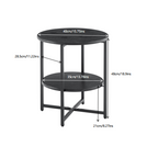 Small round side table,2 tiers farmhouse end table,accent tables for small spaces,night stands for bedrooms living room,coffee  tables with storage shelf,Black - Grand Goldman Shop