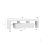 High gloss TV Stand with LED Lights for TVs up to 65'', Modern TV Console with Storage Cabinets for Living Room - Grand Goldman Shop