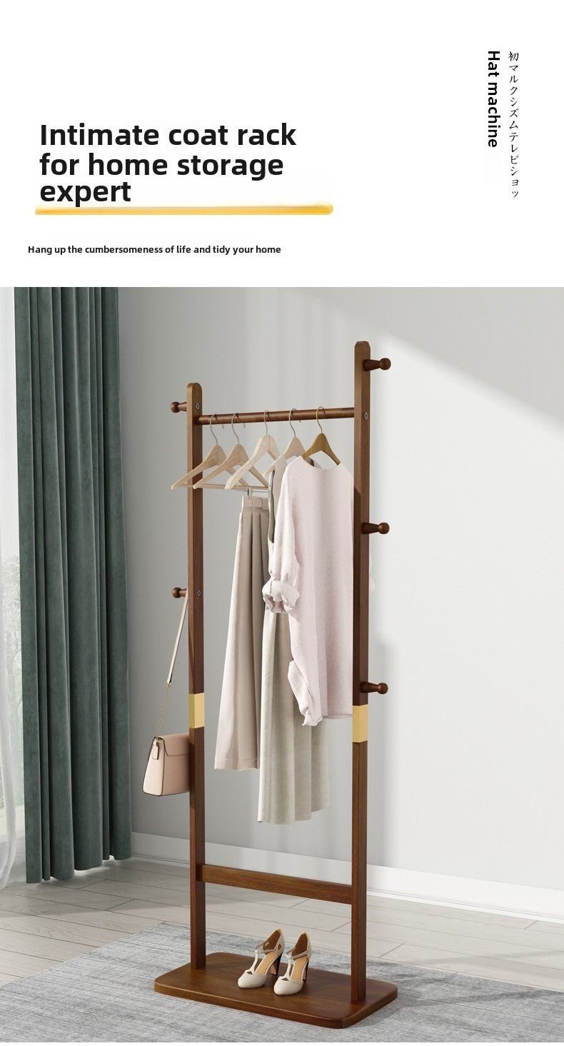 Coat Racks solid wood hanger 23.6* 11*71in Solid environmental protection easy to assemble beautiful can be placed in the bedroom/entrance/living room (Walnut) - Grand Goldman Shop