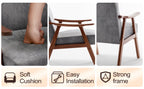 Mid-Century Modern Wingback Accent Chair with Solid Wood Frame and Extra-Thick Backrest – Lounge Chair for Living Room, Bedroom, or Reading Room - Grand Goldman Shop