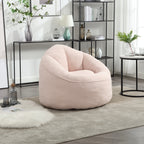 Bedding Bean Bag Sofa Chair with High-Pressure Foam and Footrest, Pink Microfiber - Grand Goldman Shop