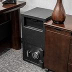 Black Steel Keypad Depository Safe with Anti-Fishing Baffles and Digital Lock, 1.72 Cu Ft | Premium Home Decor - Grand Goldma