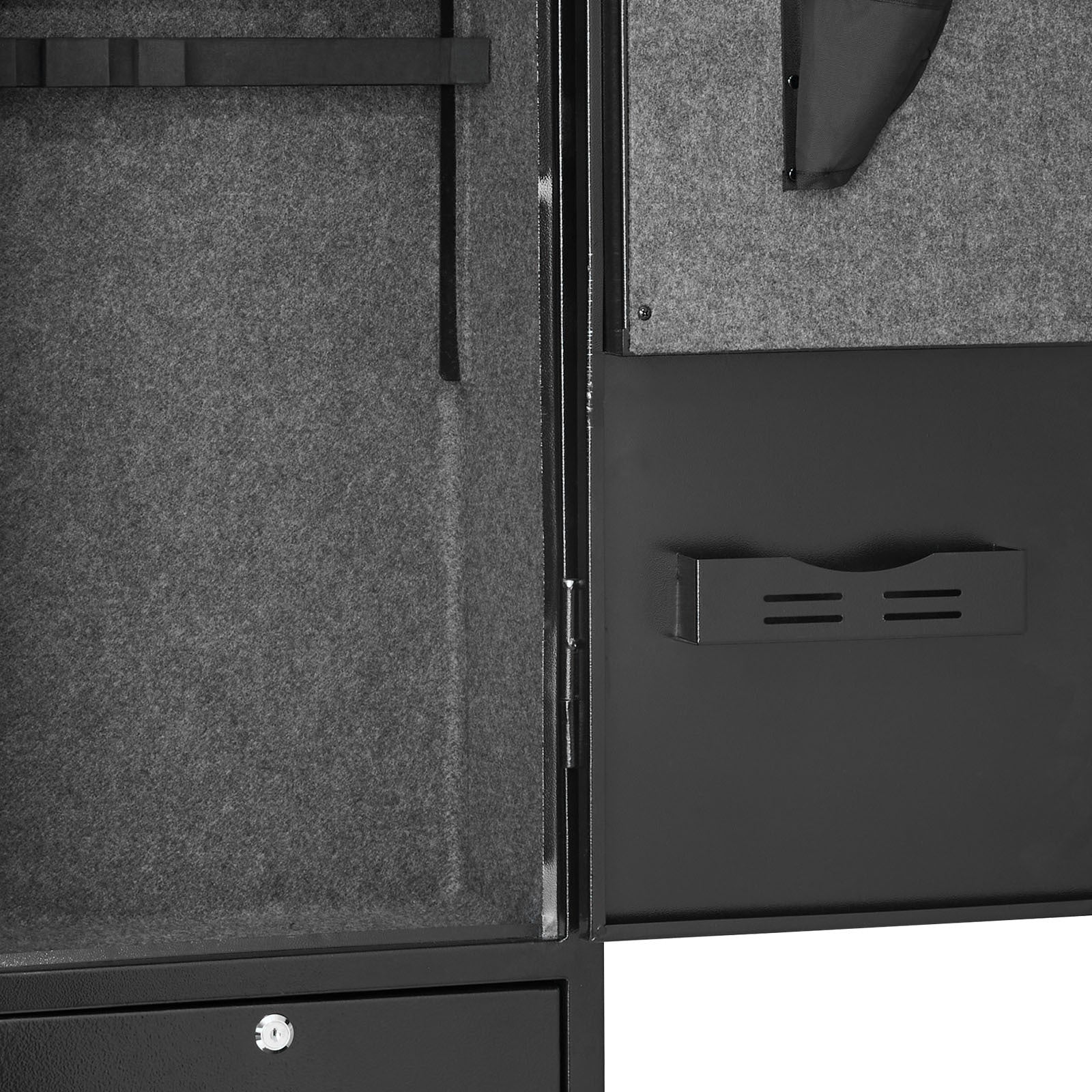 4 Gun Safe, Long Gun Cabinet for Rifles and Pistols, Quick Access Rifle Safe with 2 Ammo Slots, 2 Pistol Pockets & 2 Adjustab