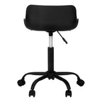 Office Chair, Adjustable Height, Swivel, Ergonomic, Computer Desk, Work, Juvenile, Black Leather Look, White Metal, Contempor