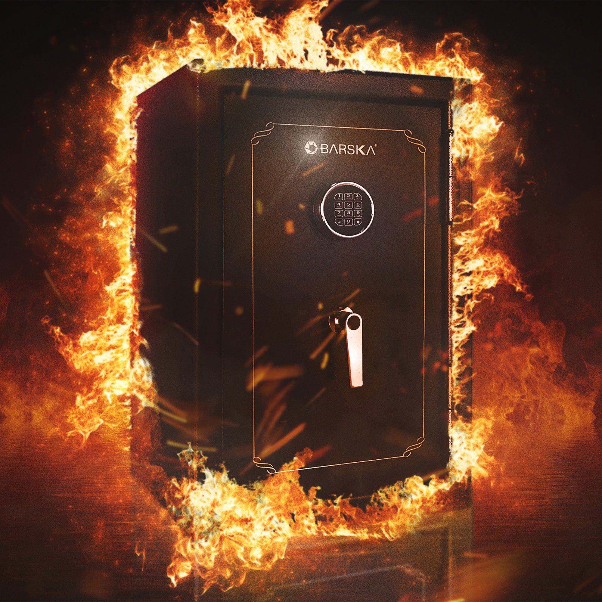 Fireproof Safe Vault 4.39 Cubic Ft Black Steel Secure Storage | Premium Home Decor - Grand Goldman