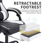 Gaming Chair with Massage,Ergonomic PC Gaming Chair with Footrest Comfortable Headrest and Lumbar Support,High Back PVC Leath