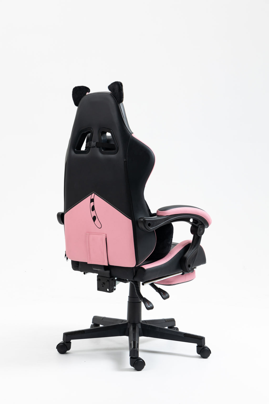 Cute Cat Gaming Chair with Paw Lumbar Cushion, PC Video Gamer Chair for Girl Teen Woman (Black) - Grand Goldman