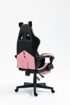 Cute Cat Gaming Chair with Paw Lumbar Cushion, PC Video Gamer Chair for Girl Teen Woman (Black) - Grand Goldman