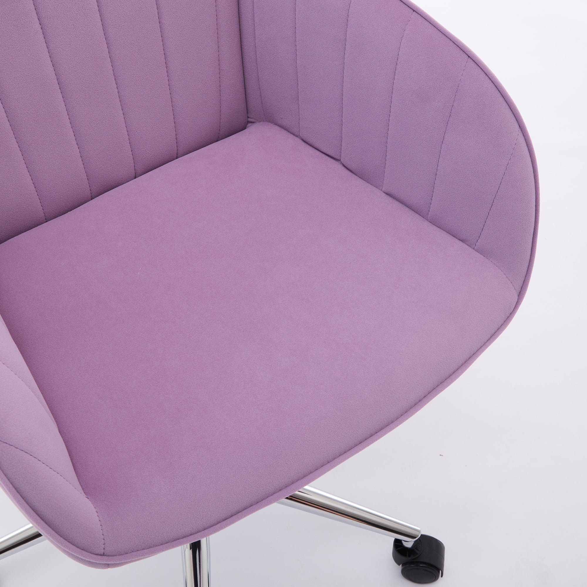 TY Ergonomic Swivel Office Chair, Comfortable Backrest Seat, Lilac Velvet, Adjustable for Home and Bedroom - Grand Goldman