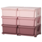 Qaba 3 Tier Kids Storage Unit, 6 Drawer Chest Toy Organizer Plastic Bins for Kids Bedroom Nursery Kindergarten Living Room fo