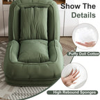 Green Upholstered Human Dog Bed with 5 Adjustable Positions, Foldable Lazy Sofa Bed for Adults and Pets, Includes 2 Soft Pillows for Bedroom, Living Room, Reading Corner - Grand Goldman Shop