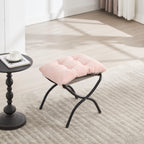 Lazy Chair with Ottoman, Modern Lounge Accent Chair with Armrests and a Side Pocket, Leisure Upholstered Sofa Chair Reading Chair with Footrest for Small Space, Corner Chair-Pink - Grand Goldman Shop