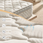 Queen Size Mattress,12 Inch Hybrid Queen Mattress in a Box with Memory Foam and Pocket Spring for Pressure Relief & Comfort Sleep & Zoned Support, Medium Firm,CertiPUR-US & OEKO-TEX - Grand Goldman Shop