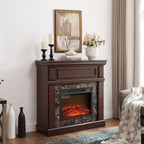 Electric Fireplace with Mantel,fireplace mantel surround with 23' Fireplace Insert, Adjustable Flame, Remote Control, Cherry,41.34'W*14'D*40'H - Grand Goldman Shop