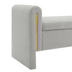 Modern Teddy Upholstered Storage Bench with Arms and Comfy Teddy Fabric in Grey - Grand Goldman Shop
