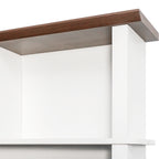 Farmhouse 4-in-1 Hall Tree with 6 Hooks, Walnut Entryway Bench with Shelves,  Wooden Style Rustic Shoe Organizer with 16 Open Compartments for Mudroom, Living Room, White (OLD SKU: N721P264915K) - Grand Goldman Shop
