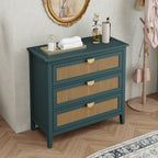 3 Drawer Cabinet, Natural rattan, American Furniture, Suitable for bedroom, living room, study - Grand Goldman Shop