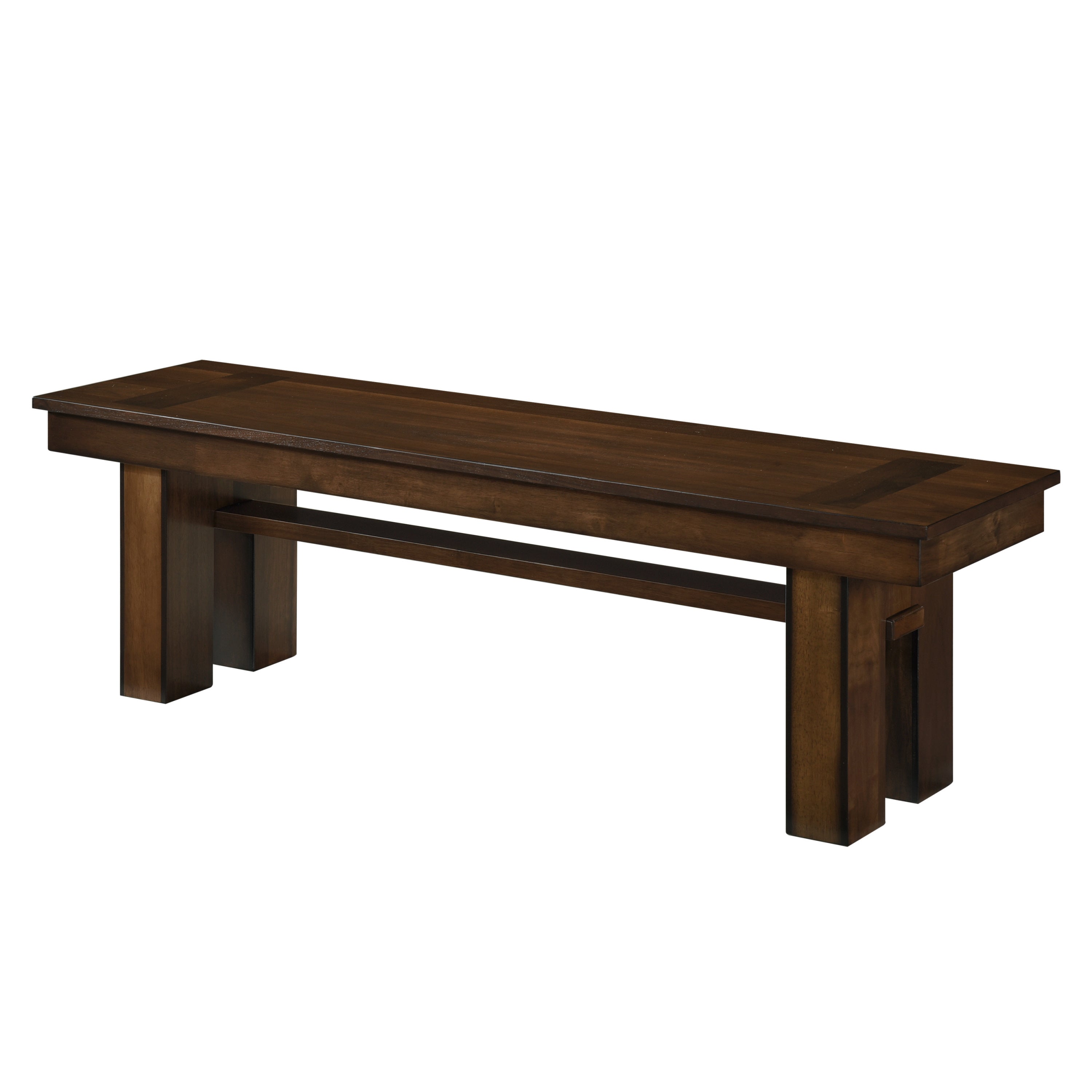 Transitional Walnut Finish Wooden Bench 1pc Casual Contemporary Dining Furniture - Grand Goldman Shop