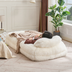 [NEW ARRIVED] [VIDEO PROVIDED] Human Dog Bed,Lazy Sofa,5-Position Adjustable Convertible,Floor Gaming Chair,bedroom, living room,Suitable for gaming, meditation,relaxation,Plush Fabric,Beige - Grand Goldman Shop