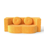 Folding Sofa Bed with Pillow, Twin Sleeper Sofa, Floor & Futon Loveseat Couch, Foam Folding Mattress Sleeper for Living Room, Guest Use, Office, Apartment, No Assembly Required, Yellow - Grand Goldman Shop