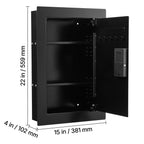 Wall Safe, 3-Tier Hidden Wall Safe with Fingerprint, Password, Key & Turning Knob, Q235 Cold-Rolled Steel In-Wall Box with Ad