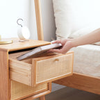 Pure Solid Wood Bedside Cabinet Modern Simple Nightstands North America Oak Bedside Cabinet Nordic Bedroom Solid Oak Storage Cabinet 0.4m - Grand Goldman Shop