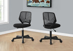 Office Chair, Adjustable Height, Swivel, Ergonomic, Computer Desk, Work, Juvenile, Black Mesh, Black Metal, Contemporary, Mod