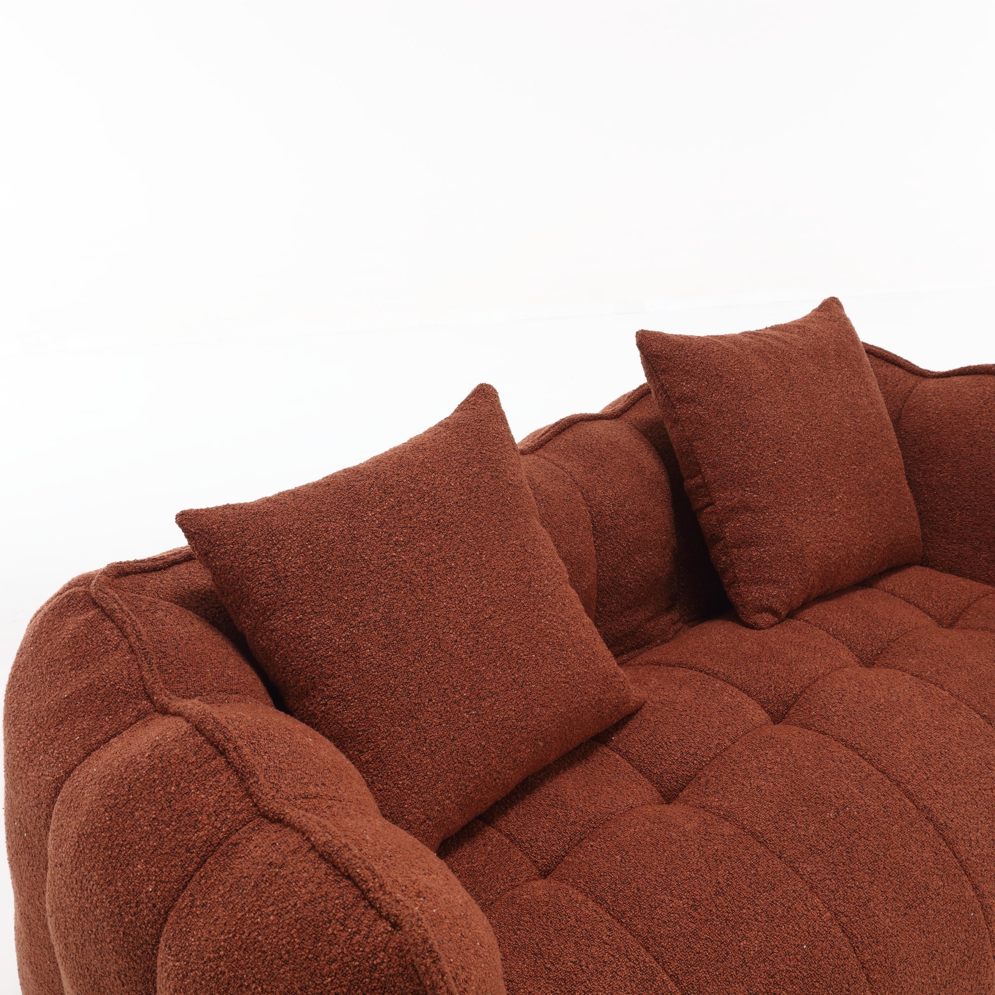 Cozy Beanbag Chair with High Resilience Foam Core for Two - Red Chenille, 66x35x25 inches - Grand Goldman Shop