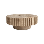 Modern minimalist circular coffee table 31.4'' with natural wood texture, stable and durable, enhancing spatial aesthetics suitable for living rooms, study rooms and offices. - Grand Goldman Shop