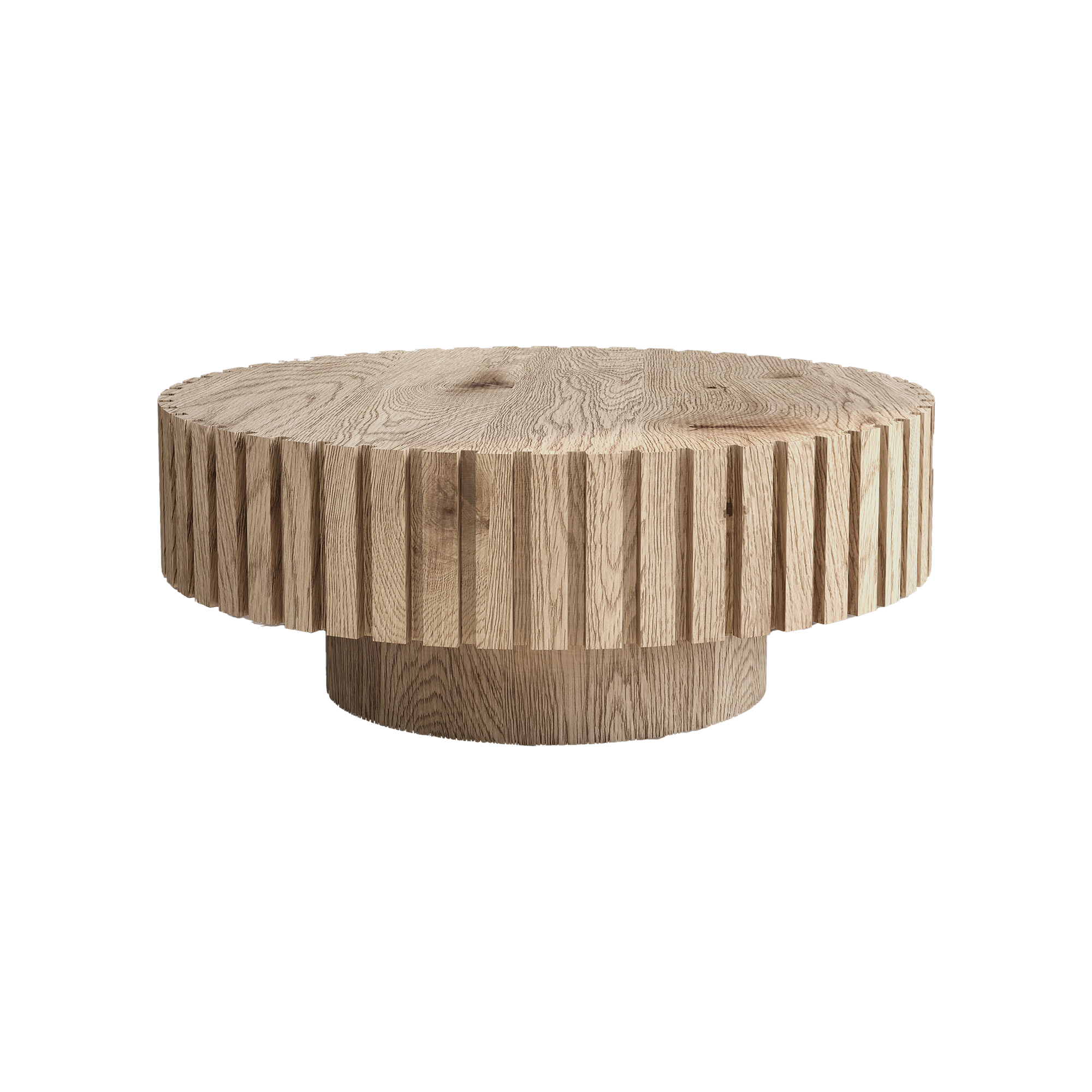 Modern minimalist circular coffee table 31.4'' with natural wood texture, stable and durable, enhancing spatial aesthetics suitable for living rooms, study rooms and offices. - Grand Goldman Shop