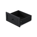 48 inch Kitchen Island with Drop Leaf,Power Outlet,Internal Storage Rack,Rolling Kitchen Storage Cart on 5 Wheels with 5 Open Side Racks,for Kitchen,Black (Old SKU N707P257057B)(Not Include Stools) - Grand Goldman Shop
