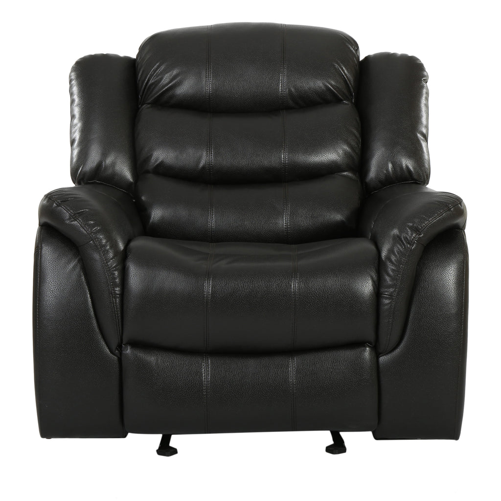 Classic Design Black Berry PU Upholstery Glider Recliner Chair with Spacious Comfort and Durable Construction - Grand Goldman Shop
