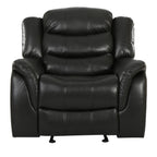 Classic Design Black Berry PU Upholstery Glider Recliner Chair with Spacious Comfort and Durable Construction - Grand Goldman Shop